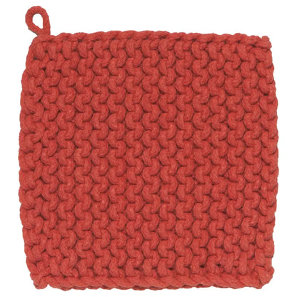 Cotton Knit Potholder Trivet - Jade Green