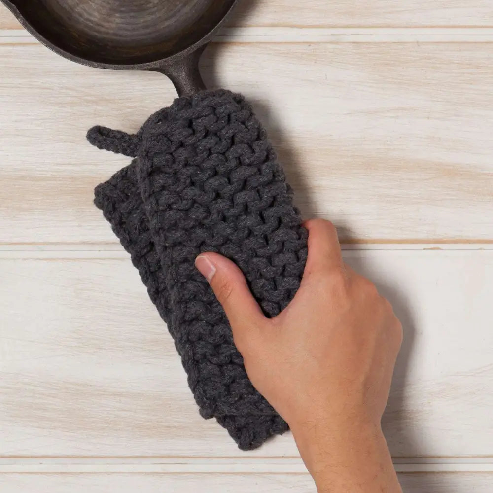 Cotton Knit Potholder Trivet - Shadow