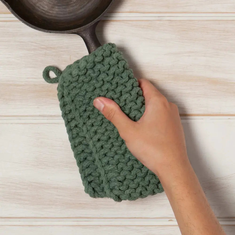 Cotton Knit Potholder Trivet - Shadow