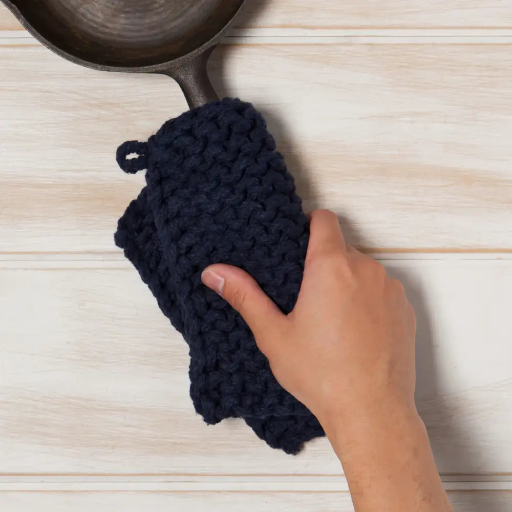 Cotton Knit Potholder Trivet - Jade Green