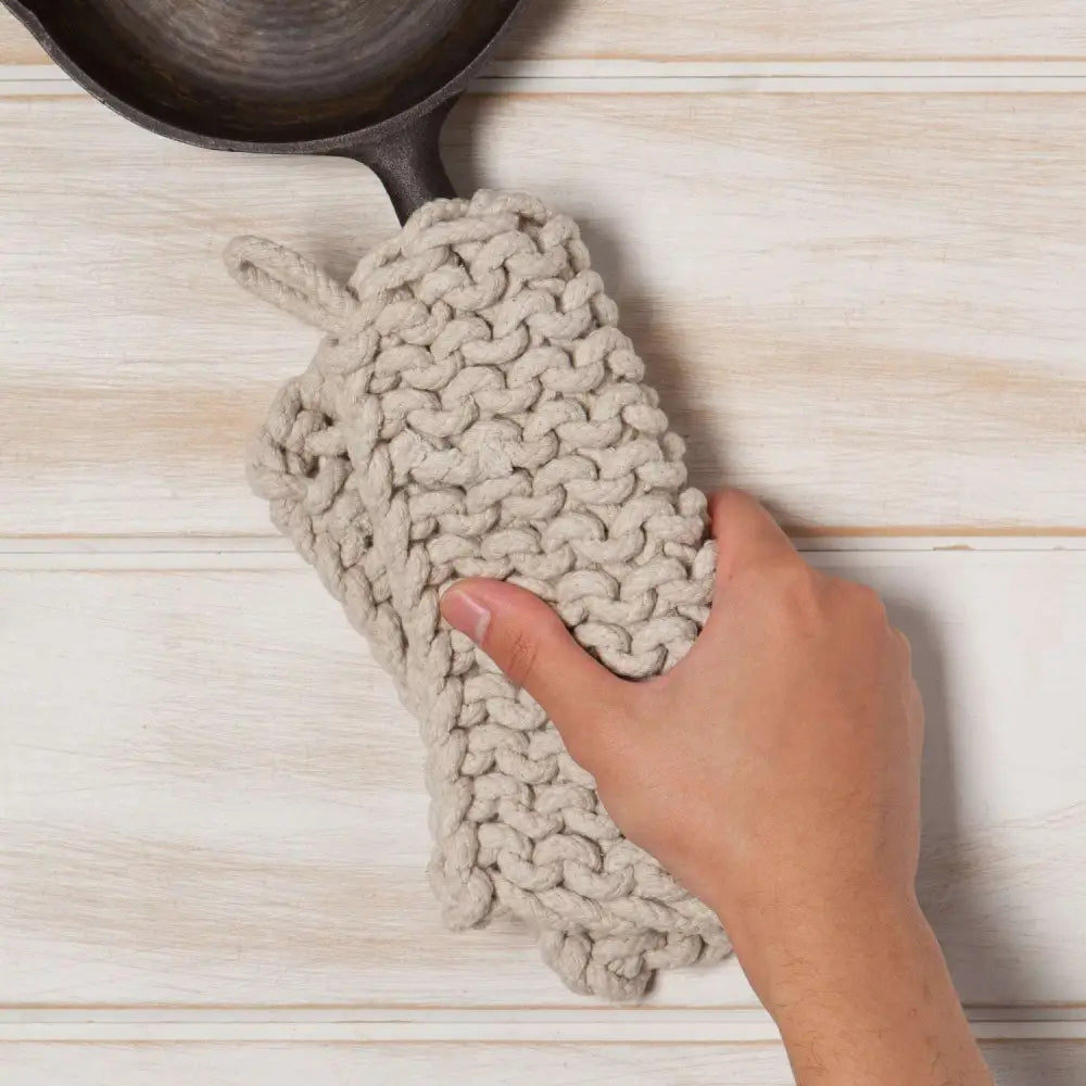 Cotton Knit Potholder Trivet - Shadow