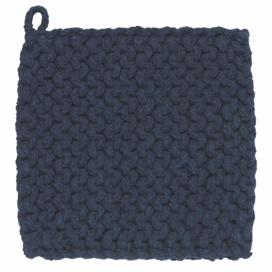 Cotton Knit Potholder Trivet - Midnight Blue