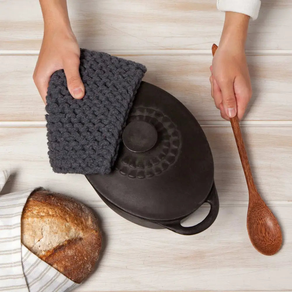 Cotton Knit Potholder Trivet - Clay