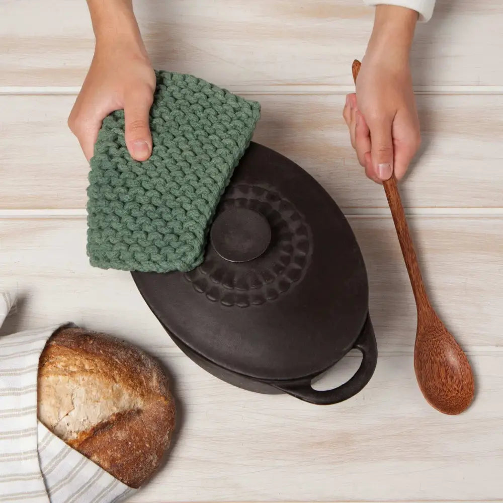 Cotton Knit Potholder Trivet - Shadow