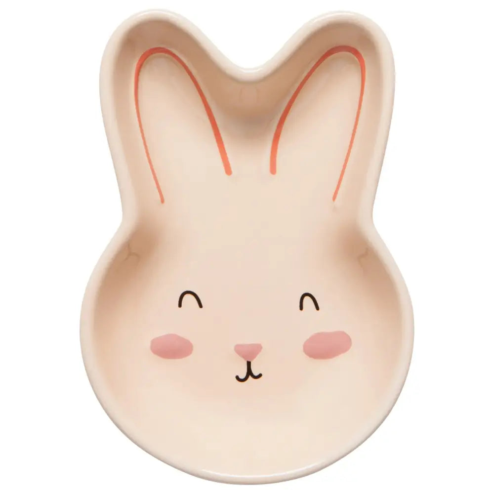 Easter Bunny Face Pinch Bowl Peach