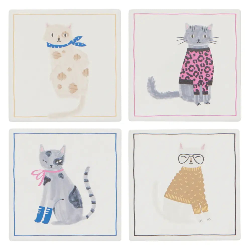 Feline Fine Soak Up Coaster Set - PABOOM