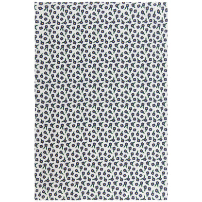 Full Bloom Mini Blue Flowers on white background dish tea towel