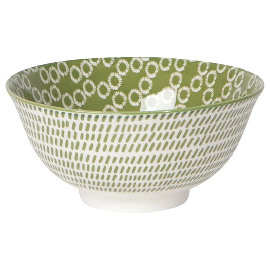 Danica - Green Rings Stamped Bowl