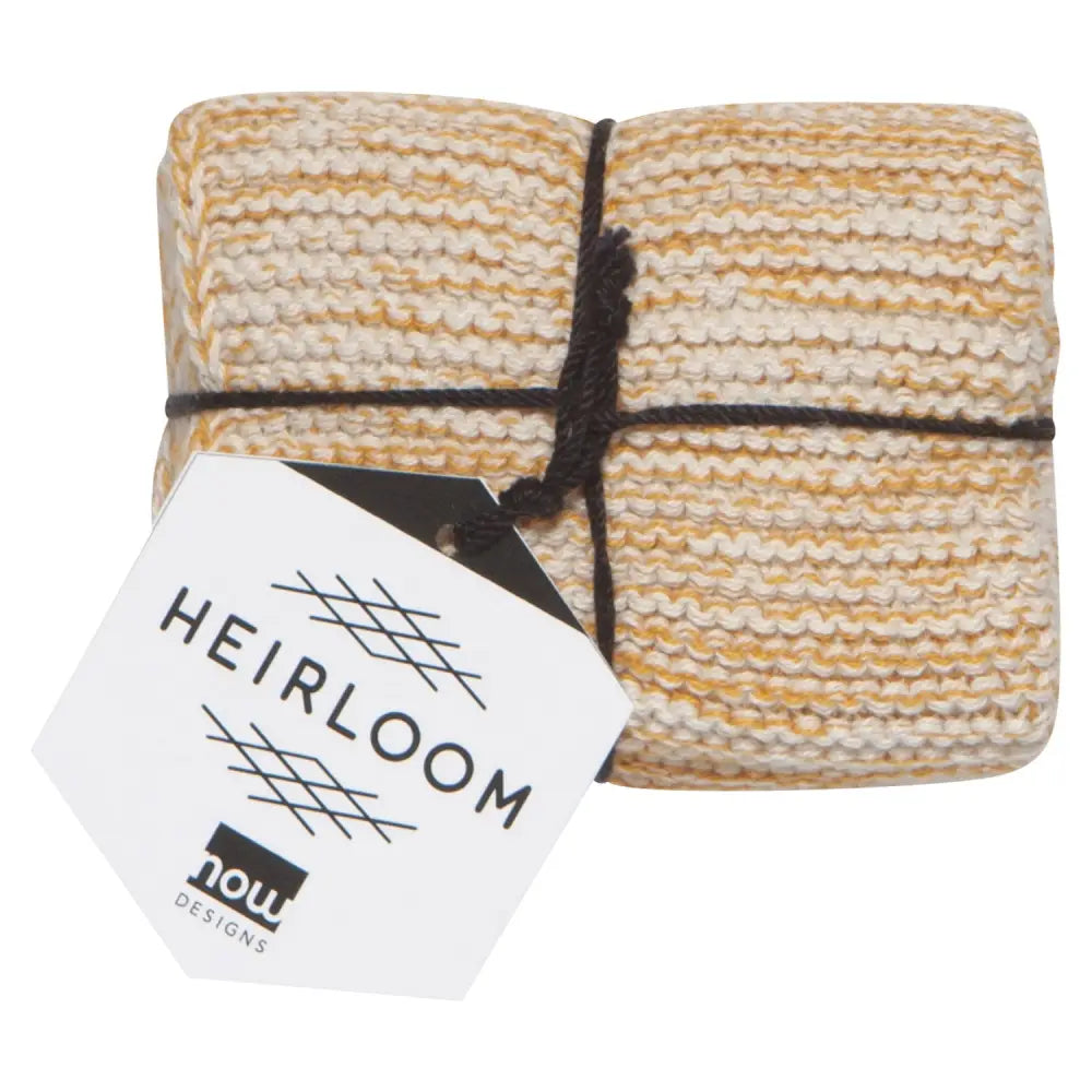 Heirloom Knit Dishcloths Ochre - PABOOM