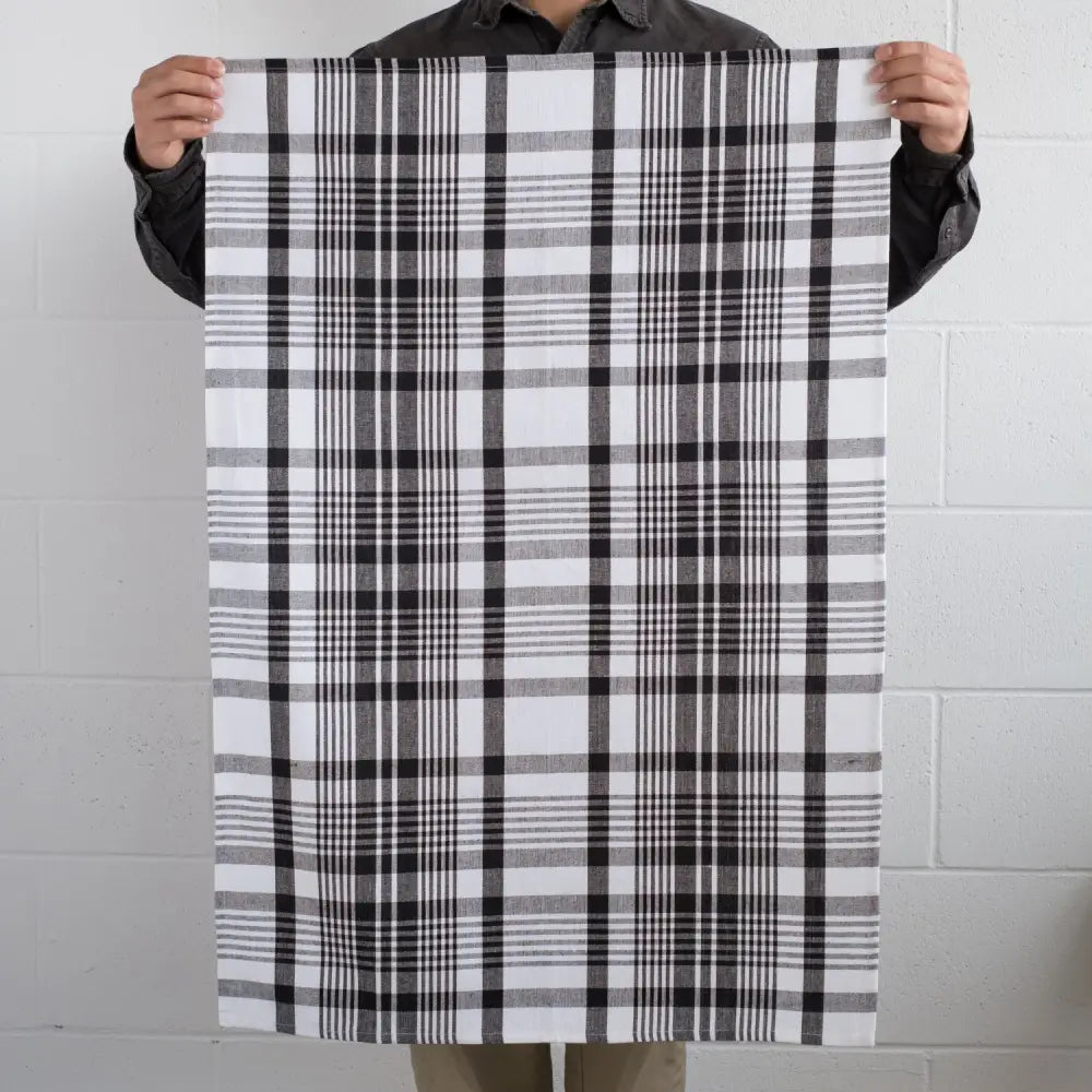 Danica - black white plaid fabric