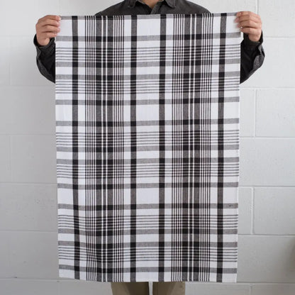 Danica - black white plaid fabric