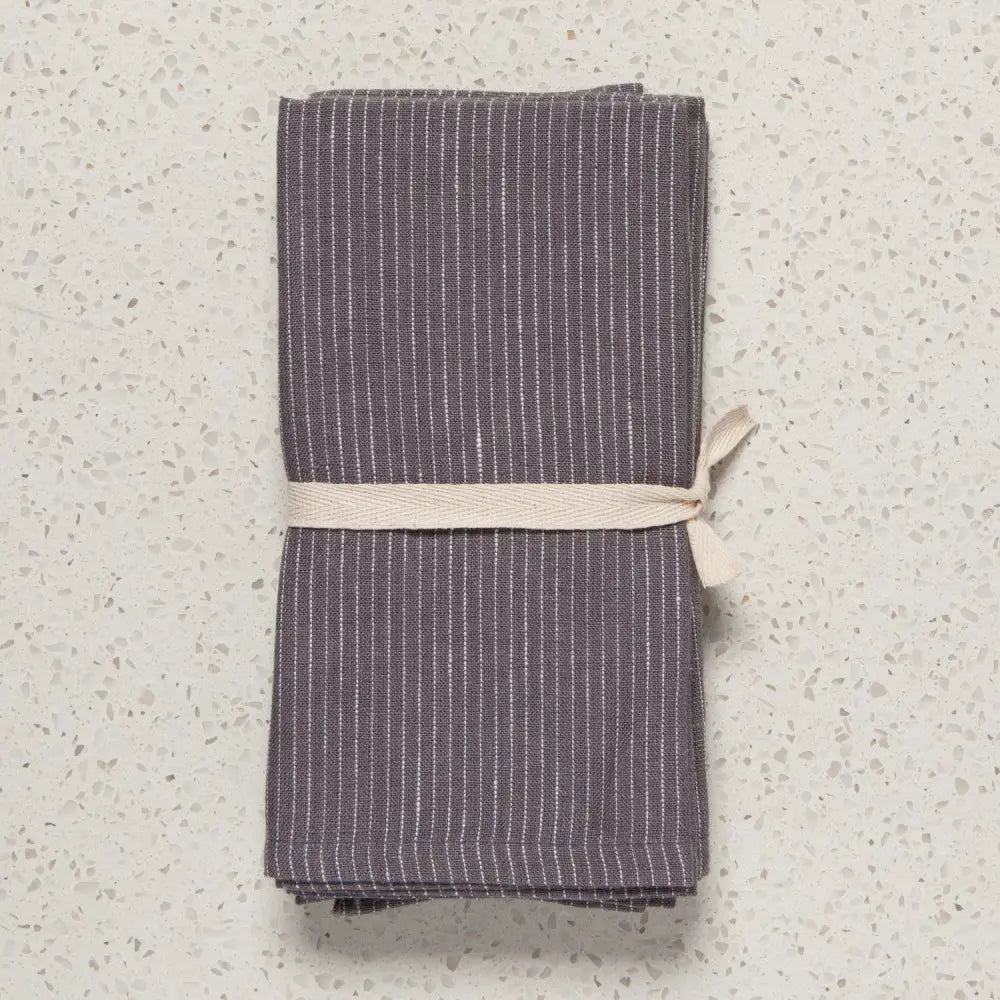 Linen Pinstripe Shadow Napkins - PABOOM