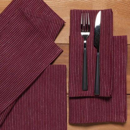 Linen Pinstripe Wine Napkins - PABOOM
