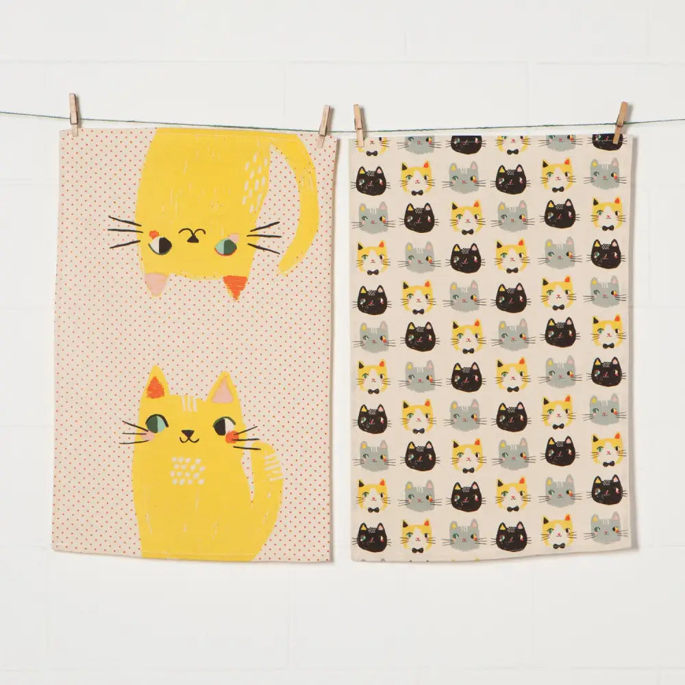Danica - two cat-themed tea towels
