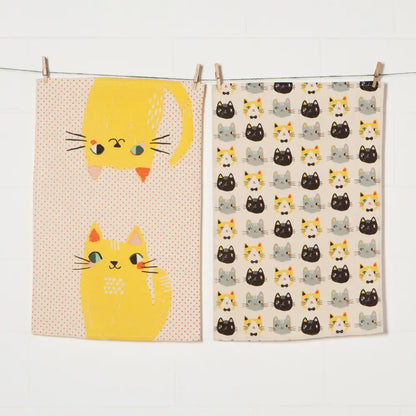 Danica - two cat-themed tea towels