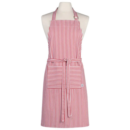 Danica - Narrow Red Stripe Chef Apron