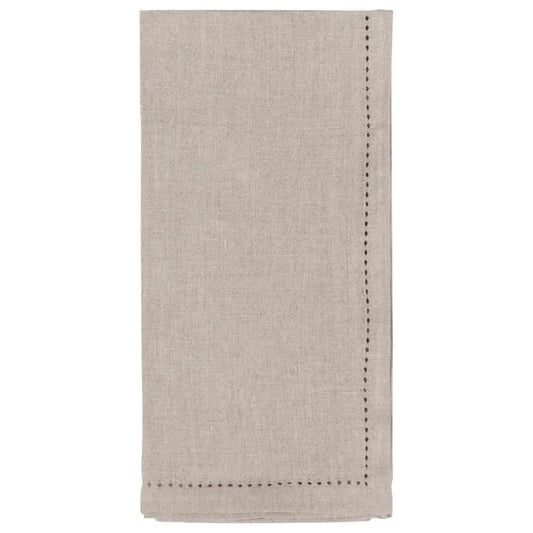 Natural Hemstitch Linen Napkins Set - PABOOM