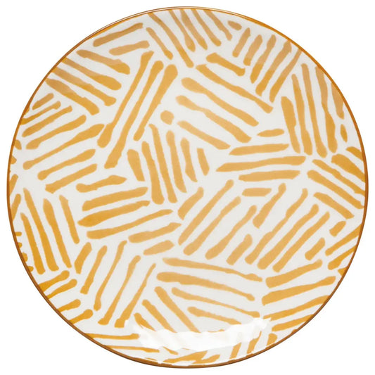 Ochre Lines Stamped Appy Plate - PABOOM