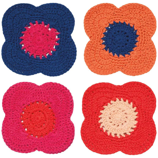 Poppy Crochet Coasters Set
