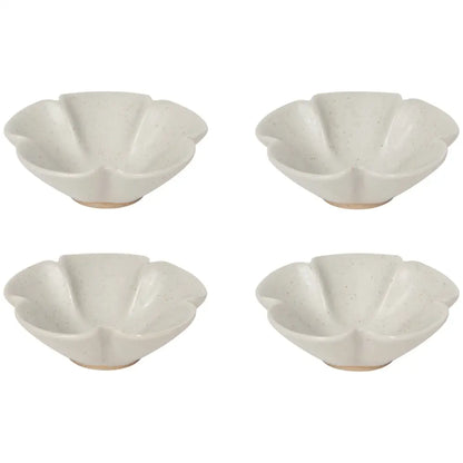 Danica - four white ceramic flower-shaped bowls