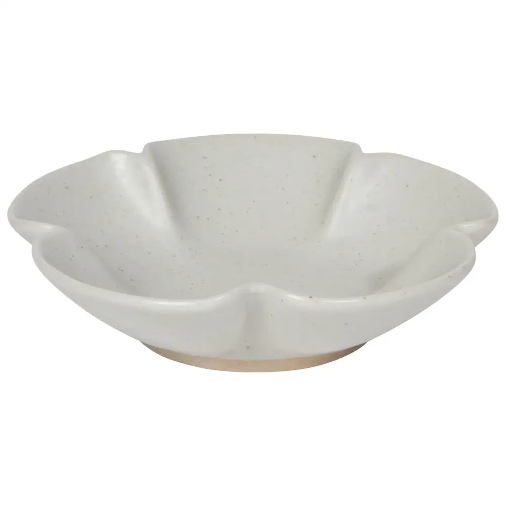 Danica - off-white ceramic flower-shaped bowl