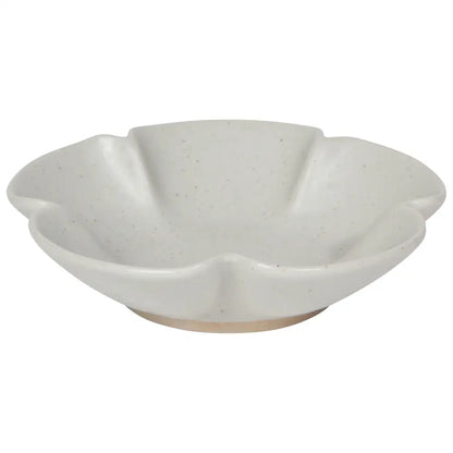Danica - off-white ceramic flower-shaped bowl