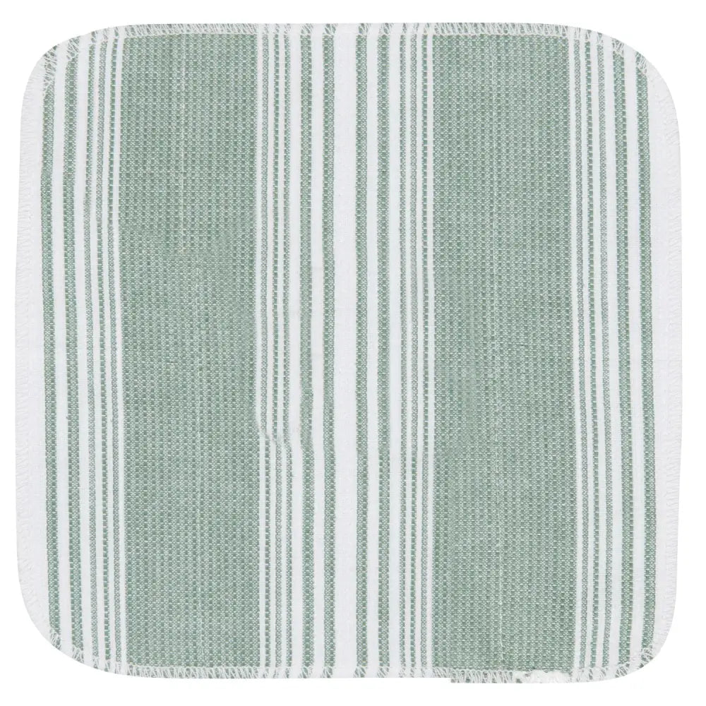 Danica - green white striped dishcloth