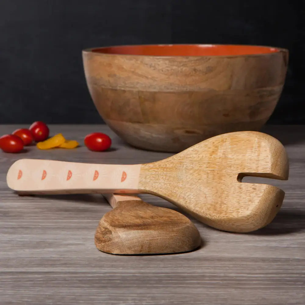 Soleil Mango Wood Salad Servers Set - PABOOM