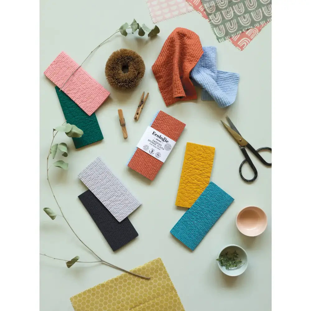 Swedish Ocean + Gold Dishcloth Set - PABOOM