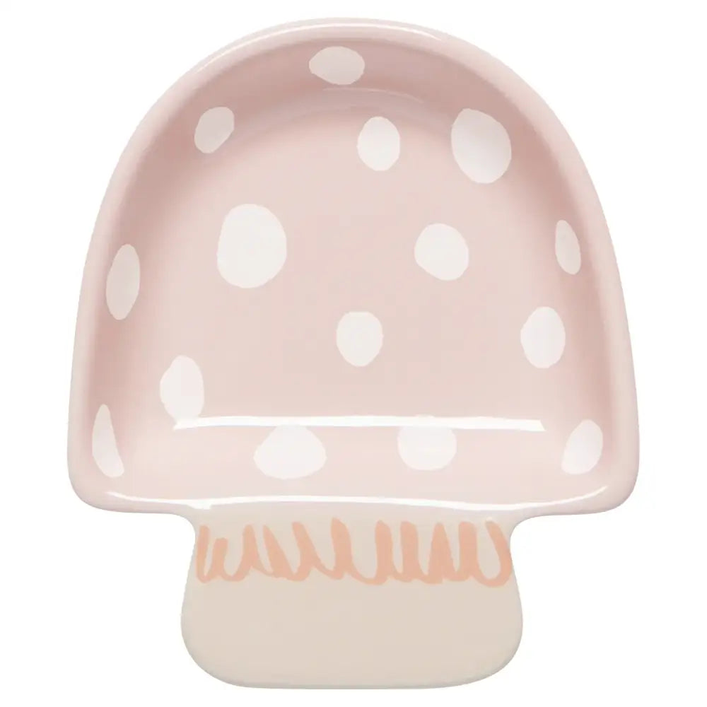 Danica - pink mushroom-shaped dish white polka