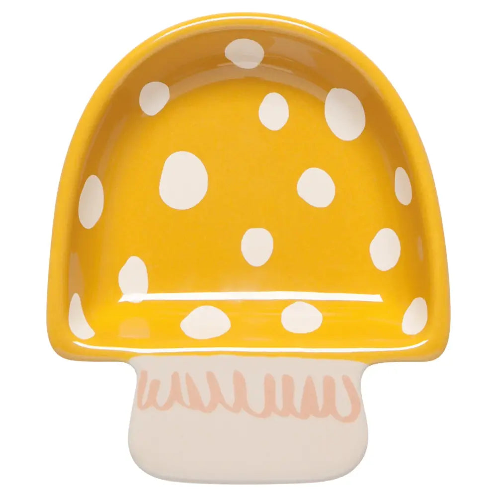 Danica - yellow mushroom-shaped ceramic dish white