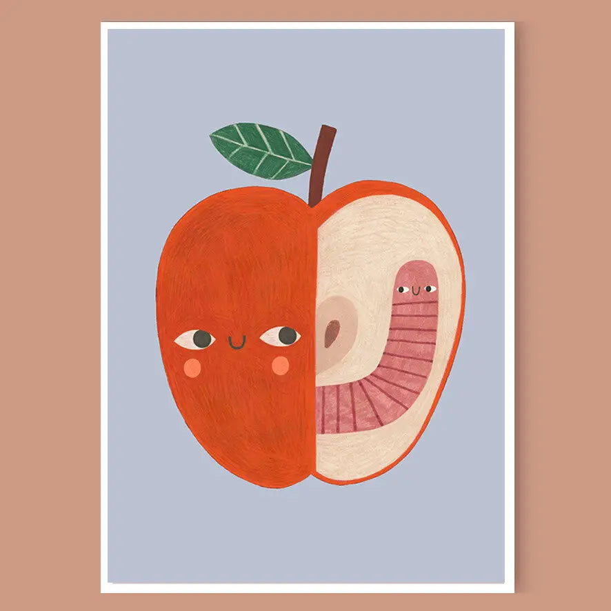 Apple and Worm Print - PABOOM