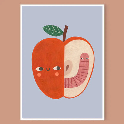 Apple and Worm Print - PABOOM