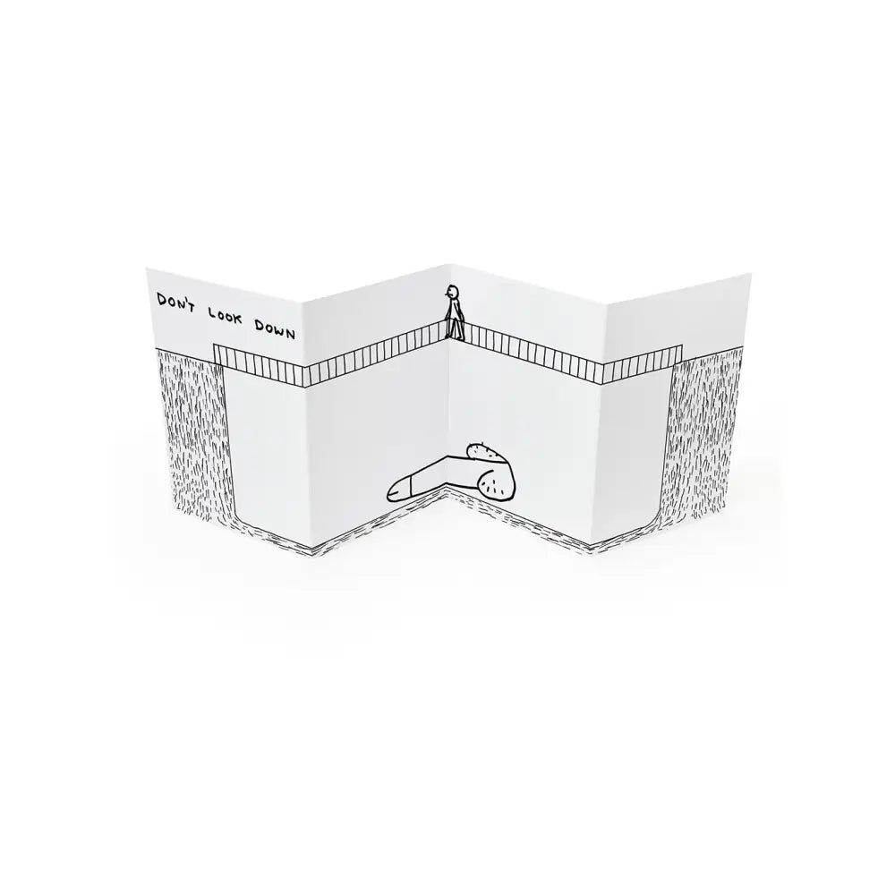 Don't Look Down Concertina Card - PABOOM