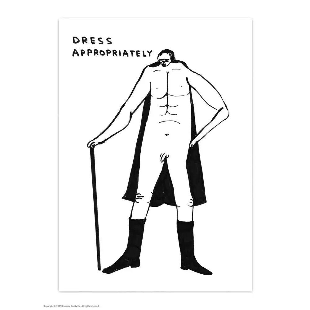 David Shrigley x Brainbox Candy - Funny A6 Art Postcard by Dress Appropriately