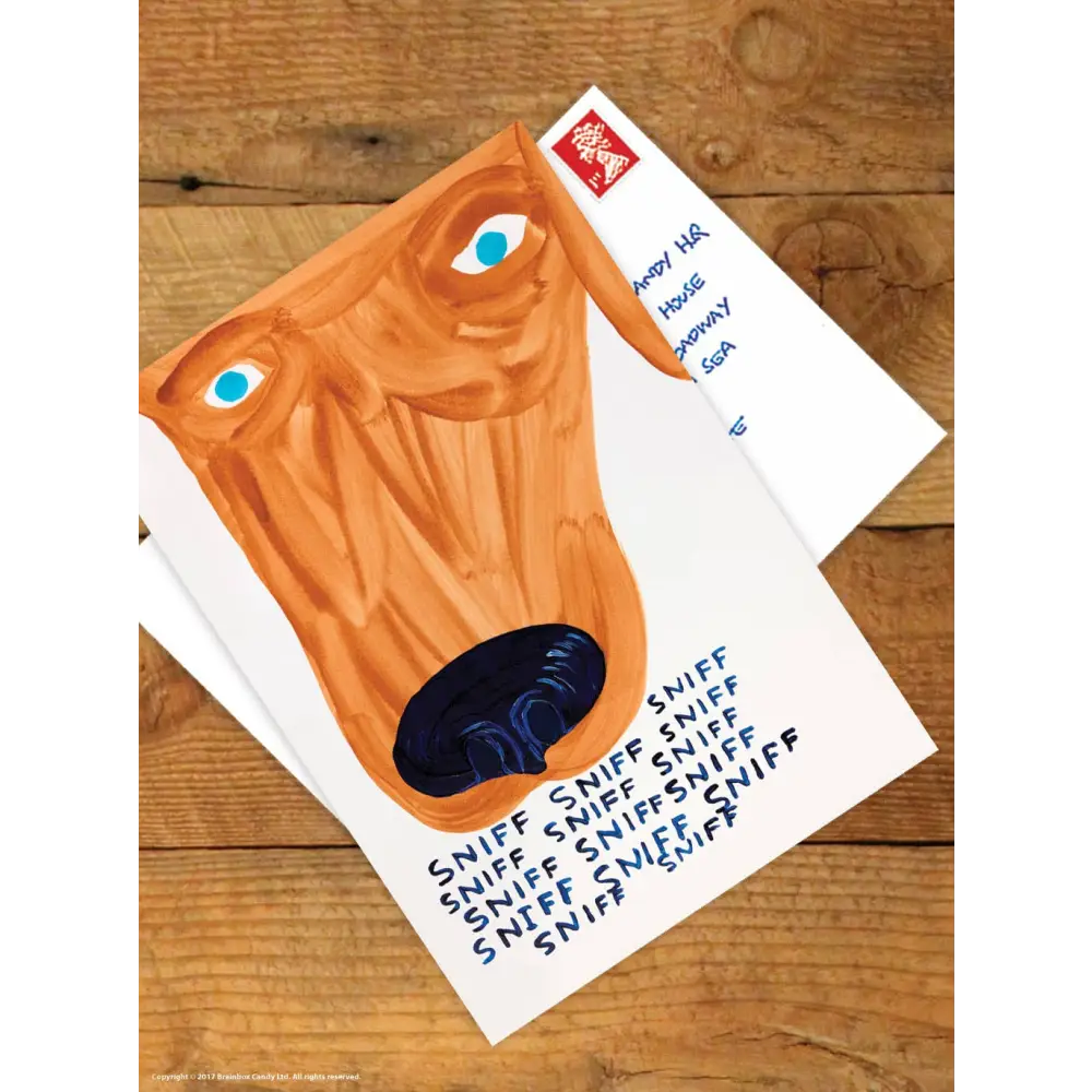 David Shrigley x Brainbox Candy - Funny A6 Art Postcard by - Sniff