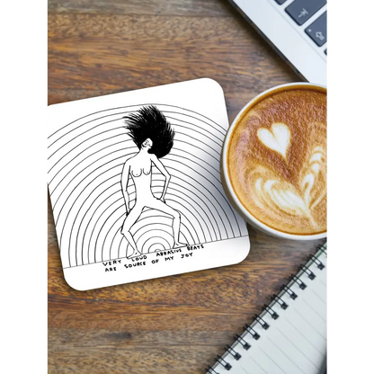 David Shrigley x Brainbox Candy - Funny Gift - Loud Abrasive Beats Coaster