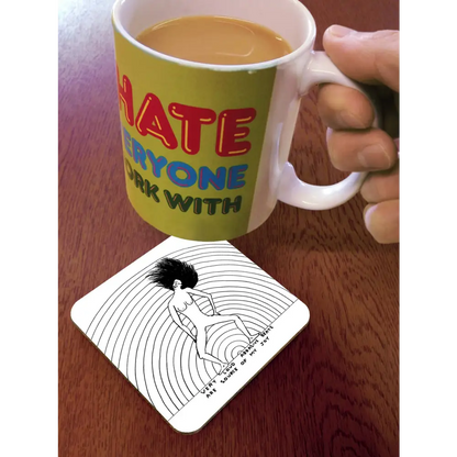 David Shrigley x Brainbox Candy - Funny Gift - Loud Abrasive Beats Coaster