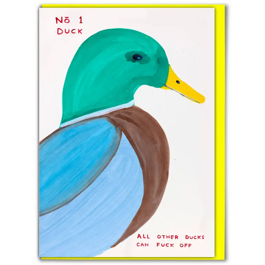 David Shrigley x Brainbox Candy - Funny Greetings Card - No. 1 Duck