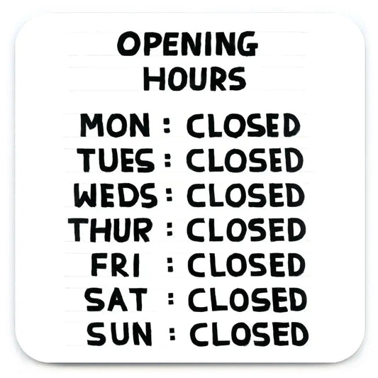 Opening Hours Coaster - PABOOM