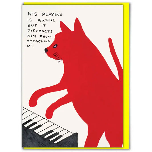 Piano Playing Cat Card - PABOOM