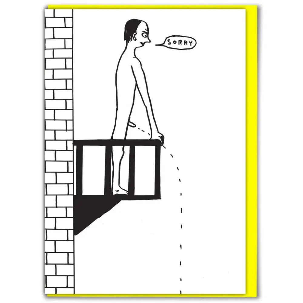 Sorry Wee Off Balcony Card - PABOOM