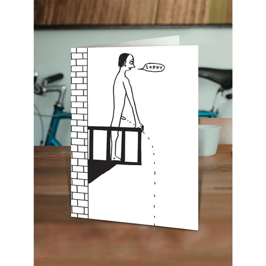 Sorry Wee Off Balcony Card - PABOOM