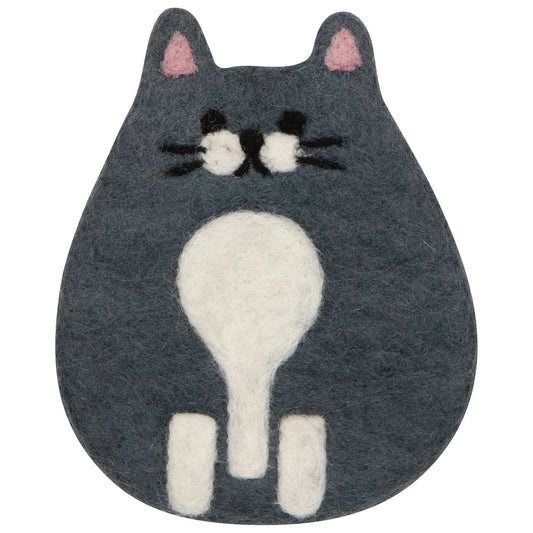 Cat Club coaster shown individually, displaying the black cat silhouette - PABOOM