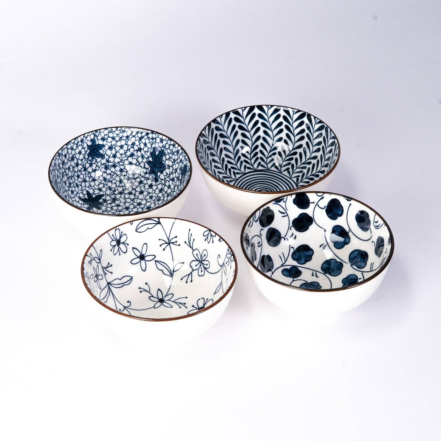 Nippon Blue rice bowl showing dotted pattern detail