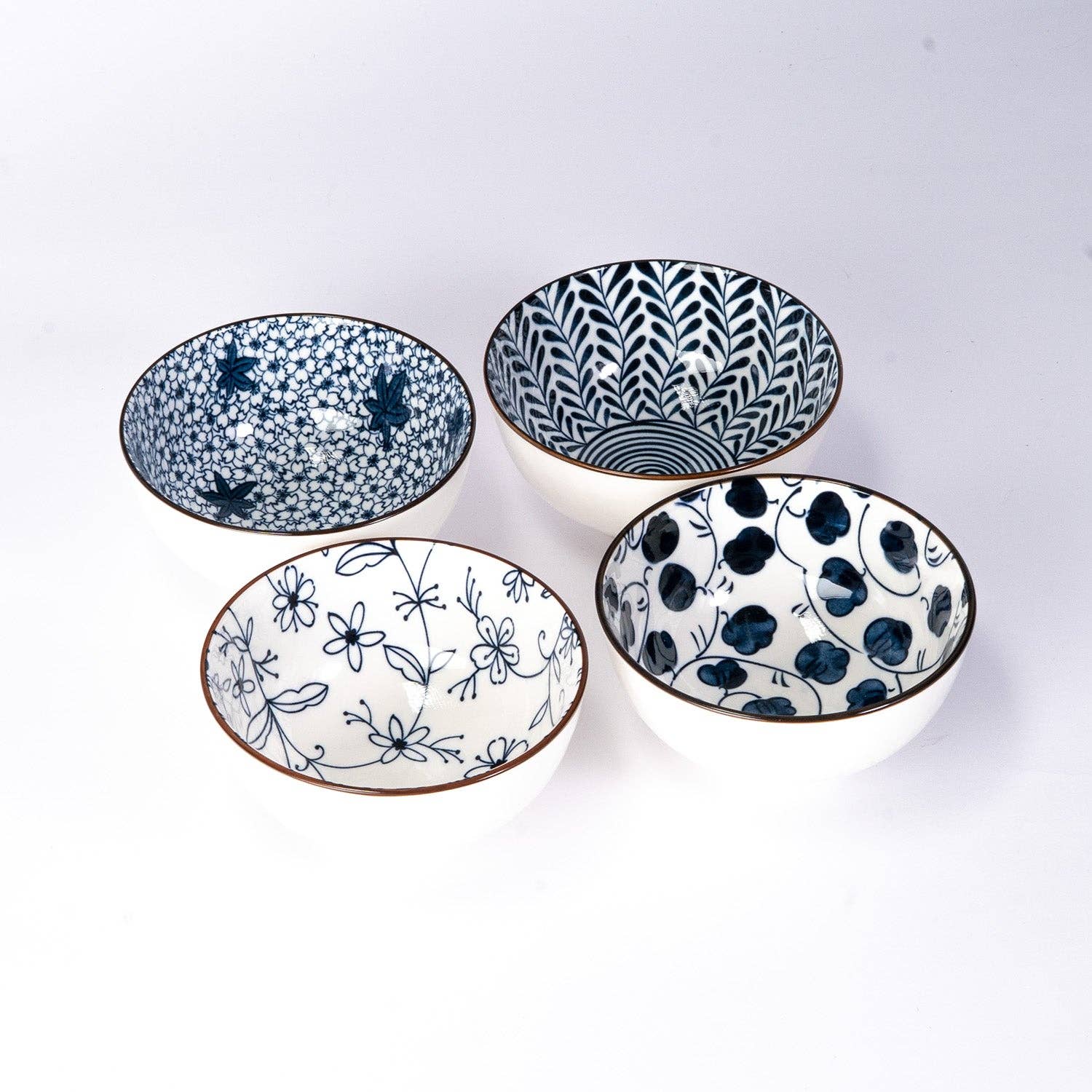 Nippon Blue rice bowl showing dotted pattern detail