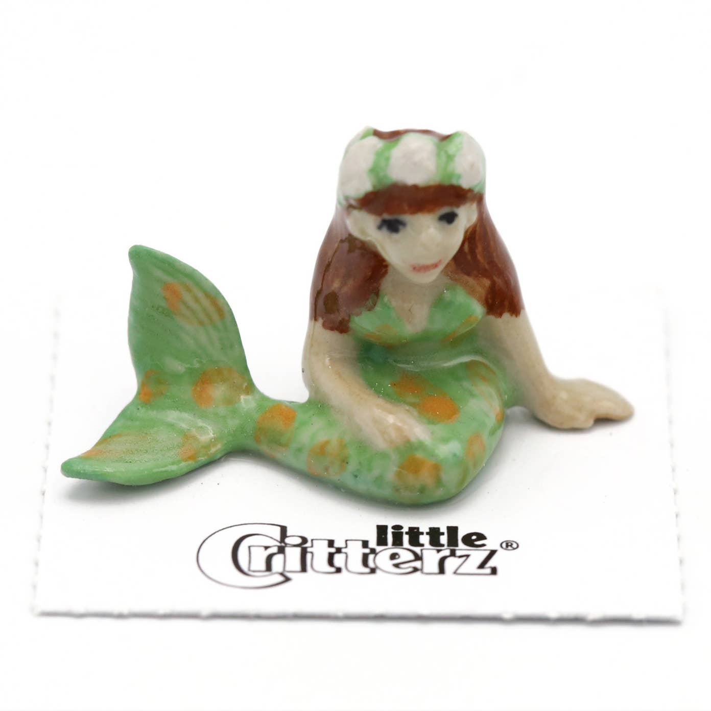 Emerald Mermaid Child Porcelain Miniature