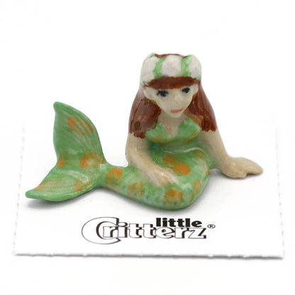 Emerald Mermaid Child Porcelain Miniature