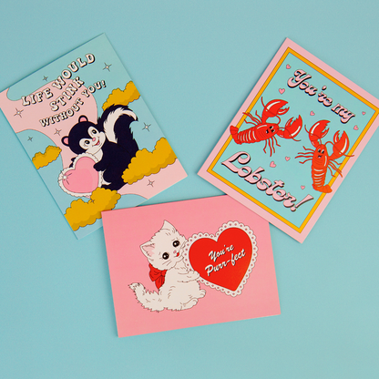 Close-up detail of the You're My Lobster card