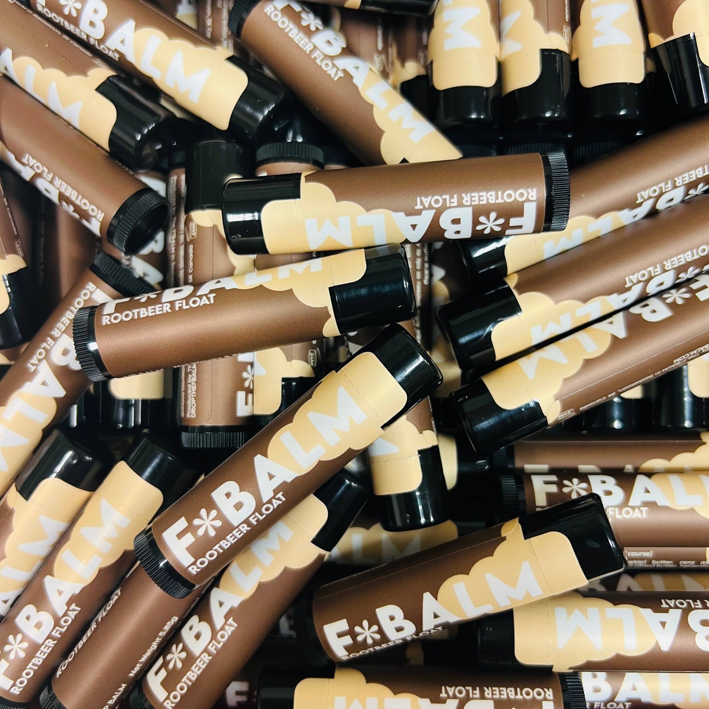 Charleston & Harlow Rootbeer Float lip balm cap removed